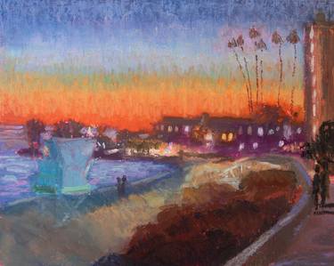 Original Impressionism Beach Painting by Lisa Mahony