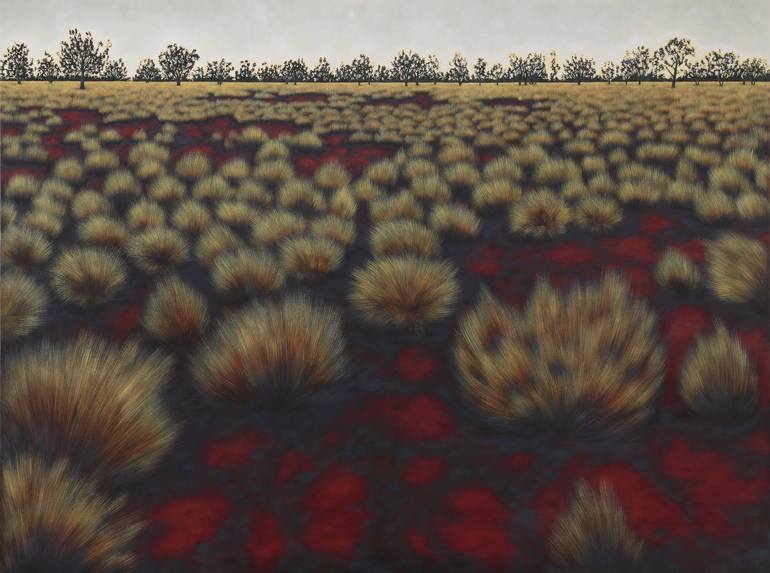 Original Landscape Painting by Karen Standke | Realism Art on Canvas | Buffel Grass Symphony