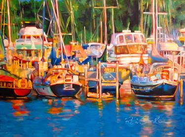 Print of Expressionism Boat Paintings by Robin Gamble