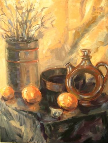"Still life with  fig and oranges" thumb