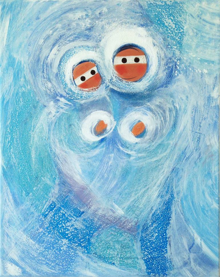 Original Abstract Painting by Elena Zimovets  Abstract Art on Canvas  Winter Time
