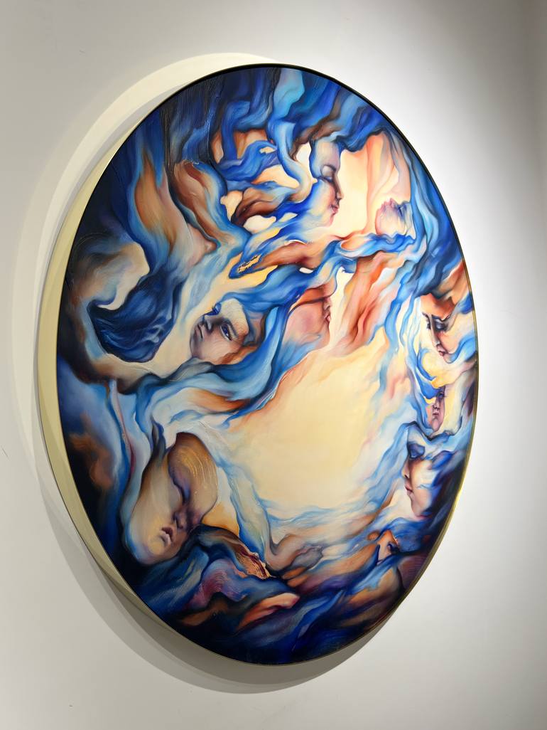 Original Abstract Family Painting by Marjan Fahimi