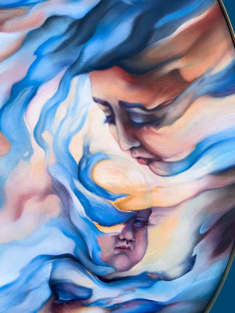 Original Abstract Family Painting by Marjan Fahimi