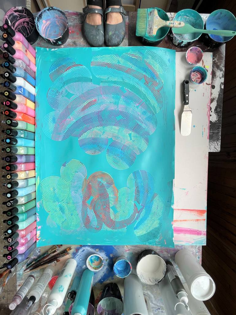 Original Abstract Patterns Painting by Martina Niederhauser-Landtwing