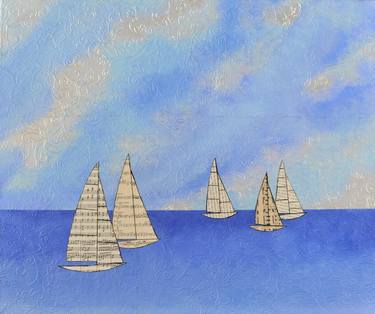 Original Abstract Sailboat Paintings by Martina Niederhauser-Landtwing