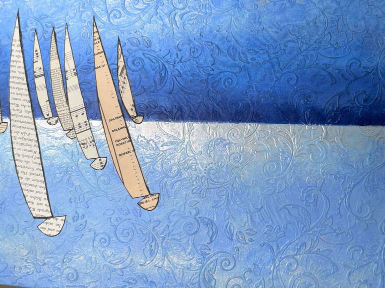 Original Abstract Sailboat Painting by Martina Niederhauser-Landtwing