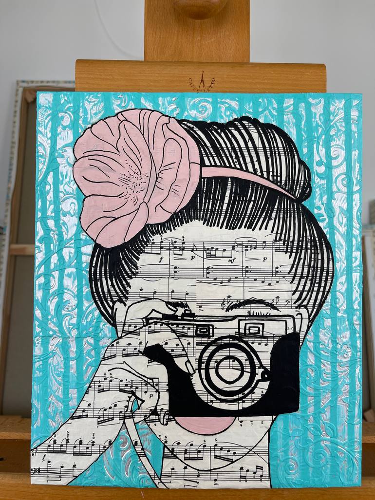 Original Pop Art People Painting by Martina Niederhauser-Landtwing