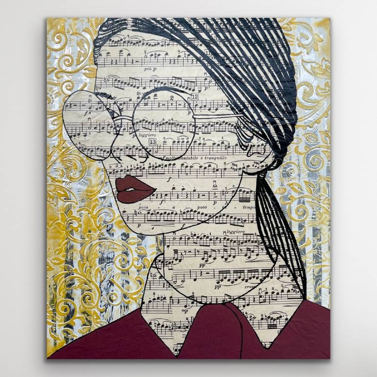 Original Expressionism People Painting by Martina Niederhauser-Landtwing