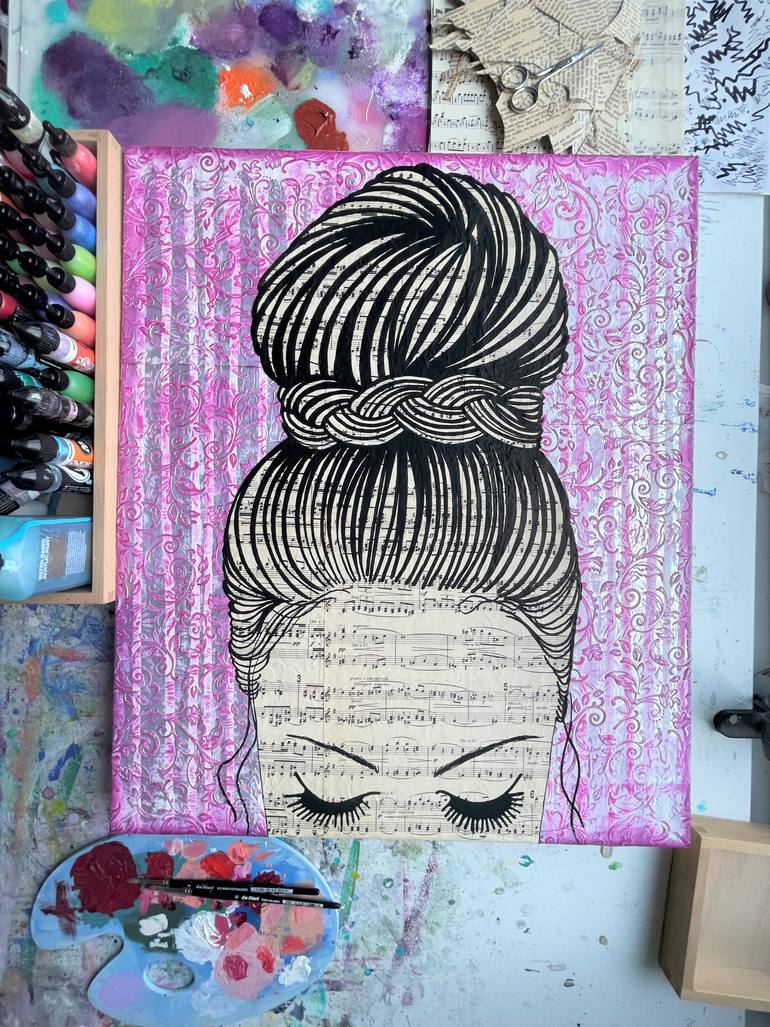 Original Pop Art Women Painting by Martina Niederhauser-Landtwing