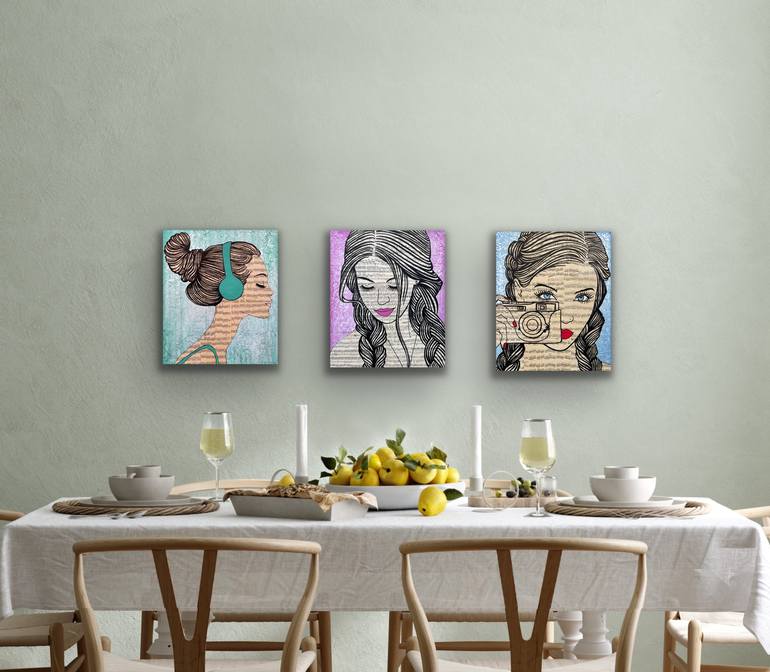 Original Pop Art People Painting by Martina Niederhauser-Landtwing