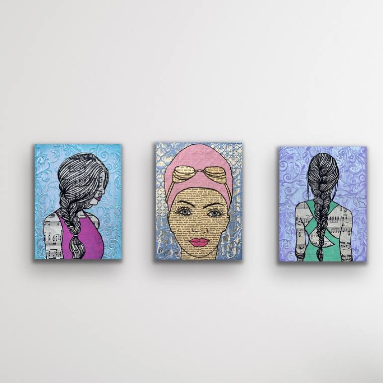 Original Pop Art People Painting by Martina Niederhauser-Landtwing