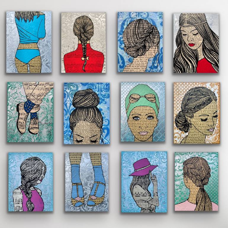 Original Pop Art People Painting by Martina Niederhauser-Landtwing