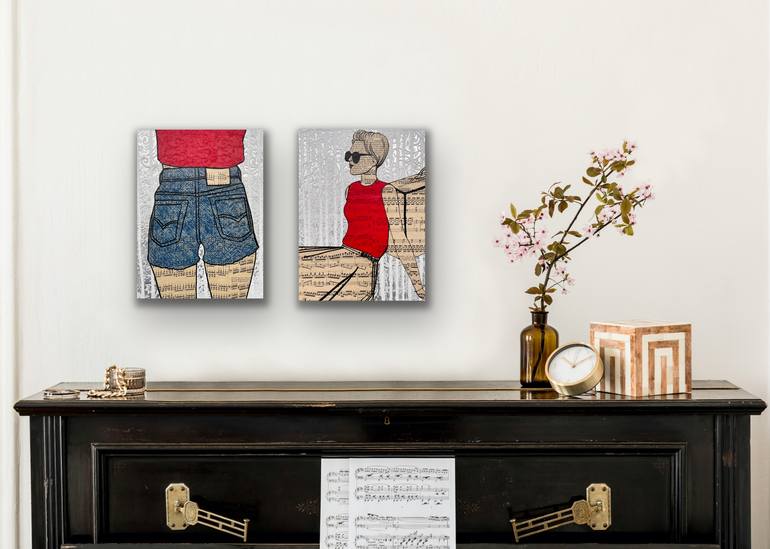 Original Pop Art People Painting by Martina Niederhauser-Landtwing