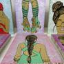 a series of matching paintings