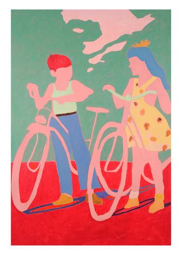 Print of Figurative Bicycle Paintings by Lee Heinen