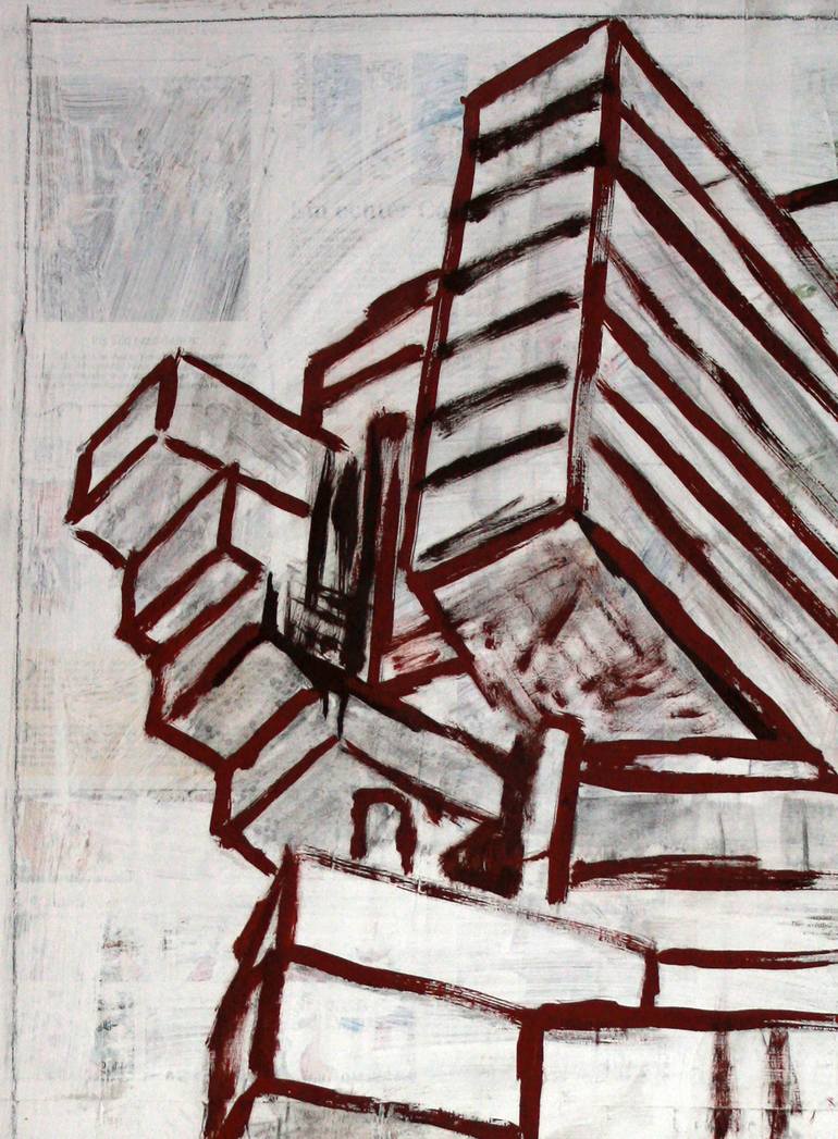 Original Illustration Architecture Painting by Ahmed Borai