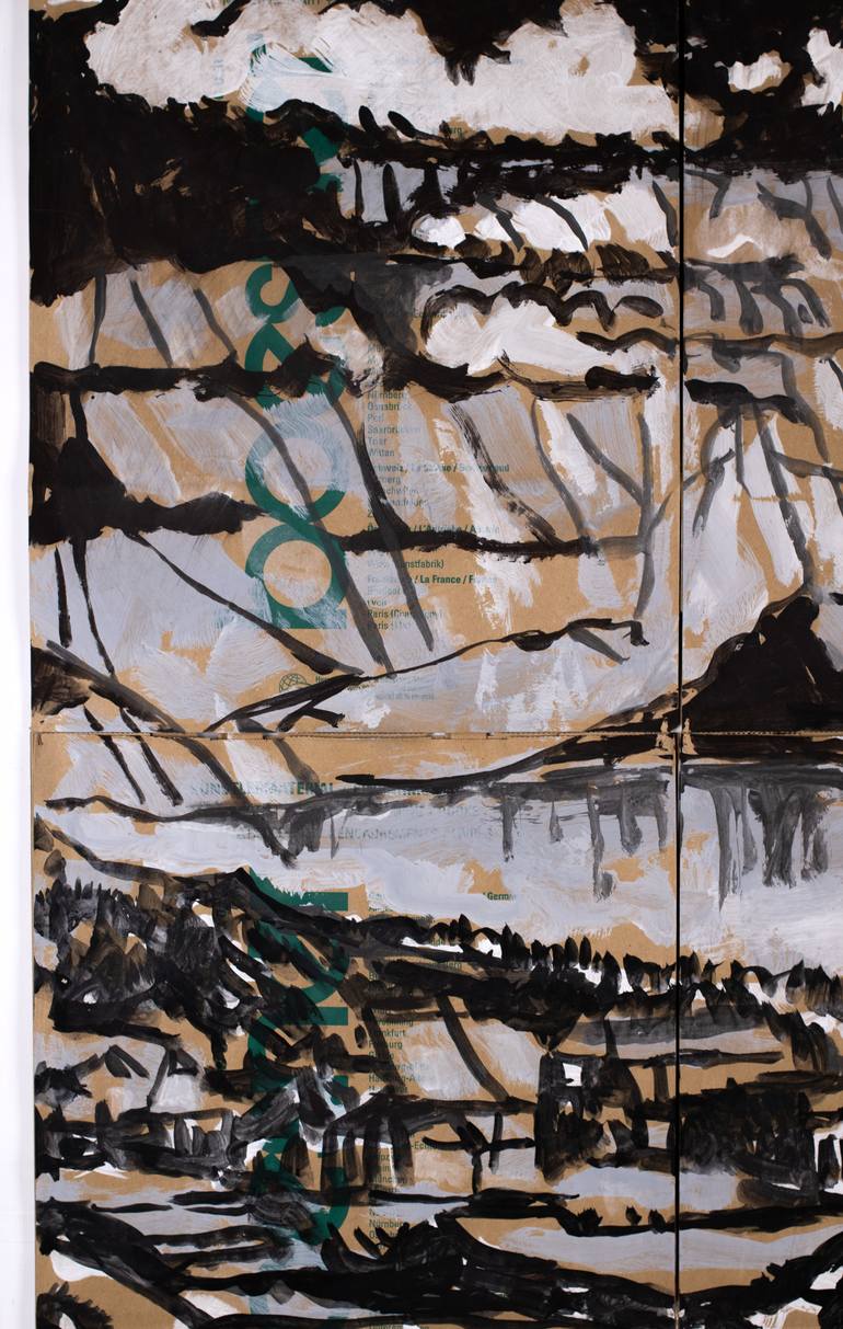 Original Black & White Landscape Mixed Media by Ahmed Borai