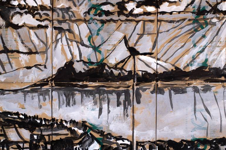 Original Black & White Landscape Mixed Media by Ahmed Borai