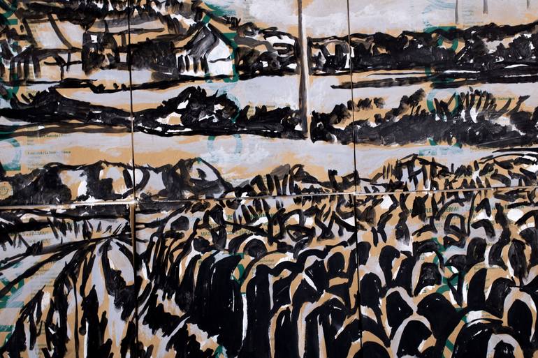 Original Black & White Landscape Mixed Media by Ahmed Borai
