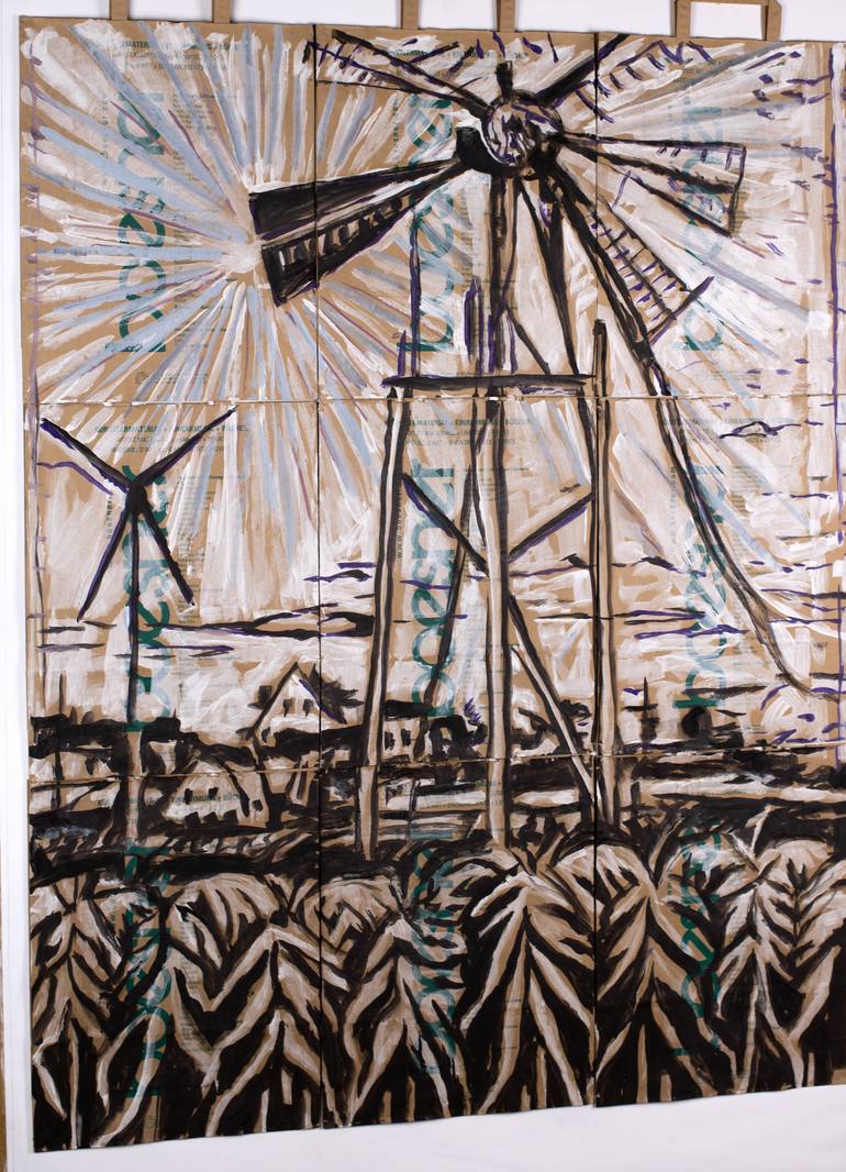 Original Black & White Landscape Mixed Media by Ahmed Borai