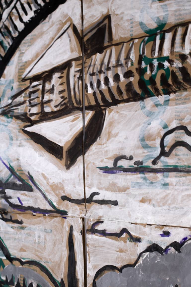 Original Black & White Landscape Mixed Media by Ahmed Borai