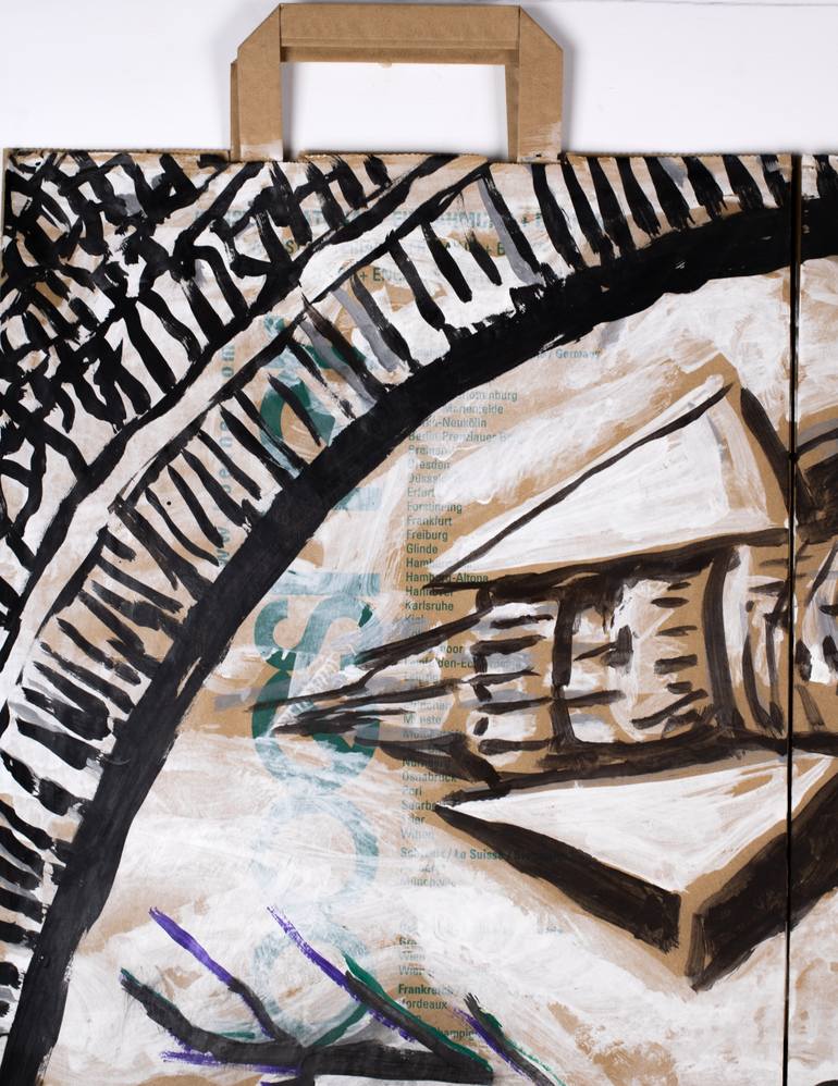 Original Black & White Landscape Mixed Media by Ahmed Borai