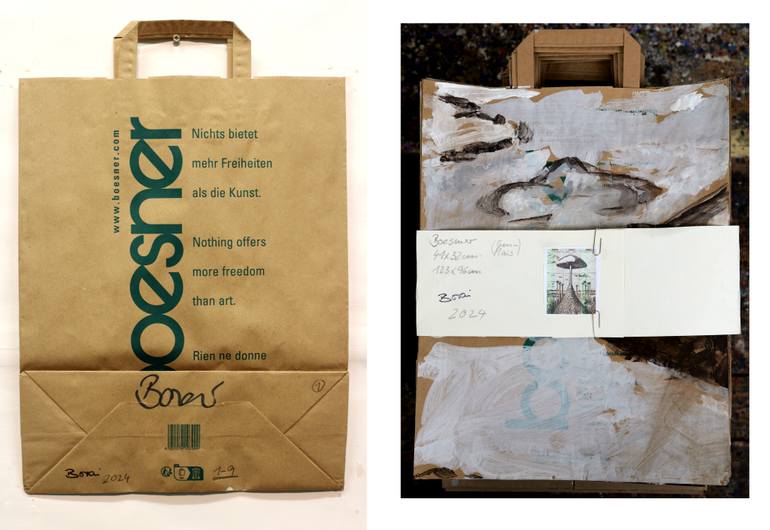 Original Black & White Landscape Mixed Media by Ahmed Borai