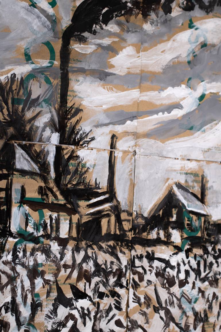 Original Black & White Landscape Mixed Media by Ahmed Borai