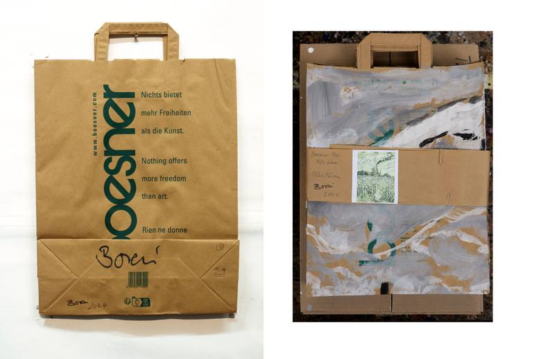 Original Black & White Landscape Mixed Media by Ahmed Borai