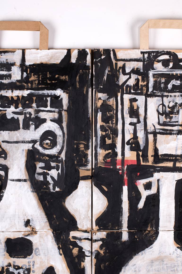 Original Black & White Science/Technology Mixed Media by Ahmed Borai