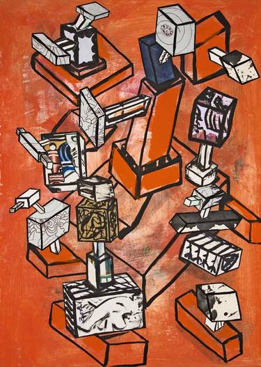 Original Cubism Abstract Collage by Ahmed Borai