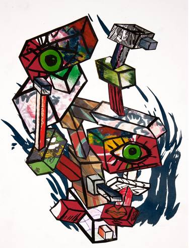 Print of Abstract Graffiti Collage by Ahmed Borai