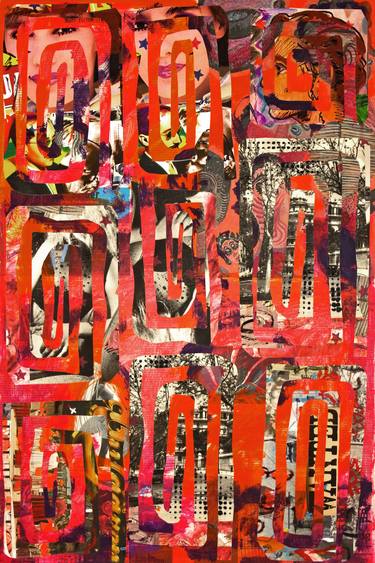 Original Abstract Expressionism Abstract Collage by Ahmed Borai