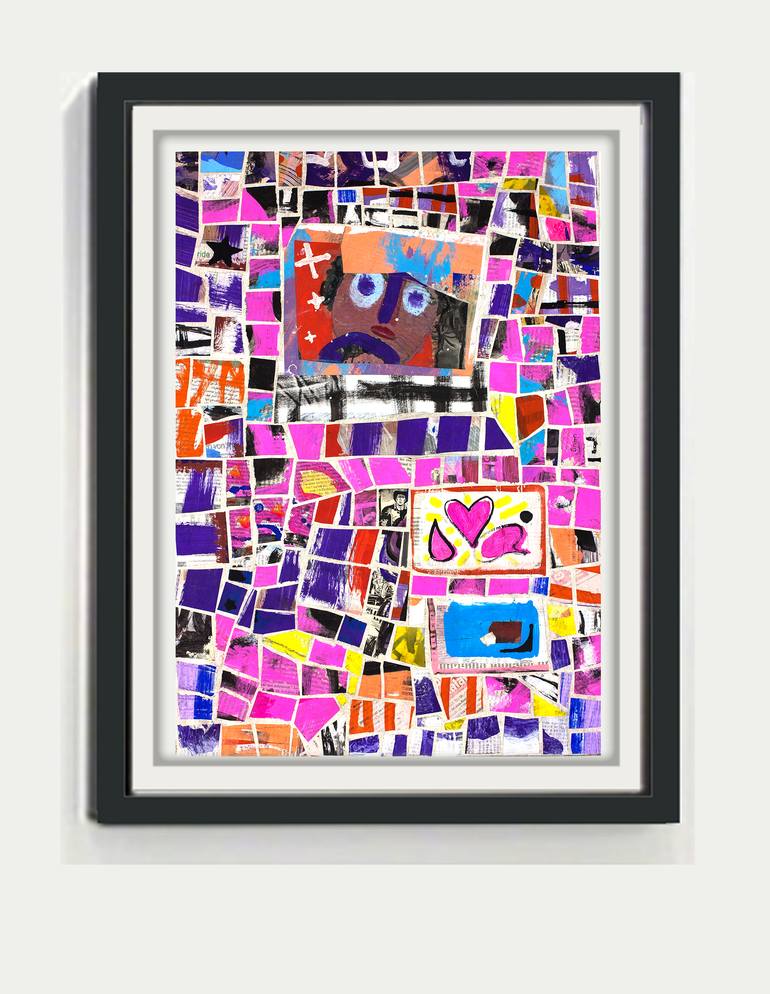 Original Abstract Expressionism Family Collage by Ahmed Borai