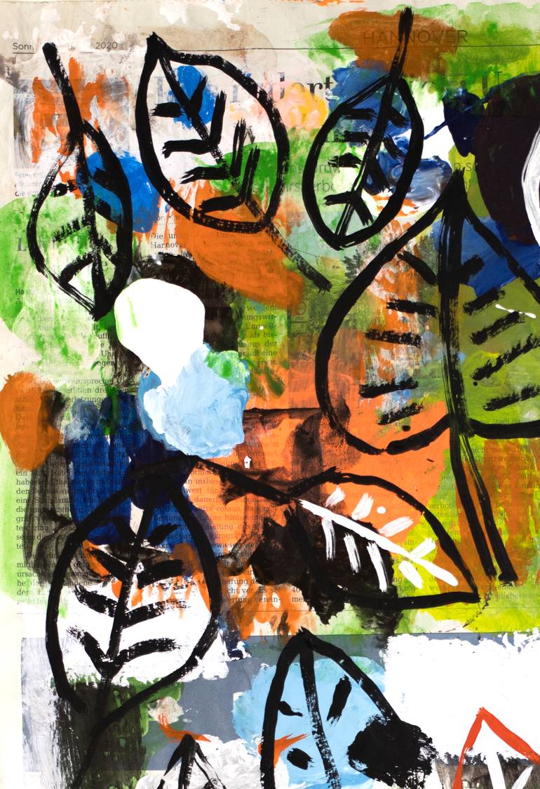 Original Abstract Expressionism Botanic Painting by Ahmed Borai