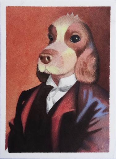 Portrait of a Dog in the Style of John Singer Sargent thumb