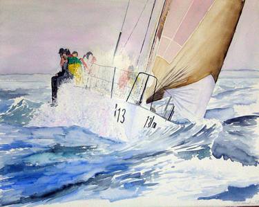 Print of Sailboat Paintings by Chris Ui