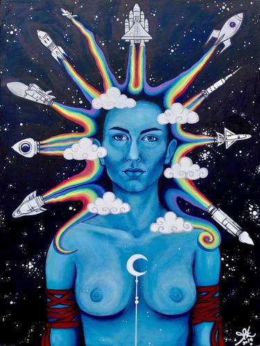 Original Surrealism Women Paintings by Alexandra Zapata