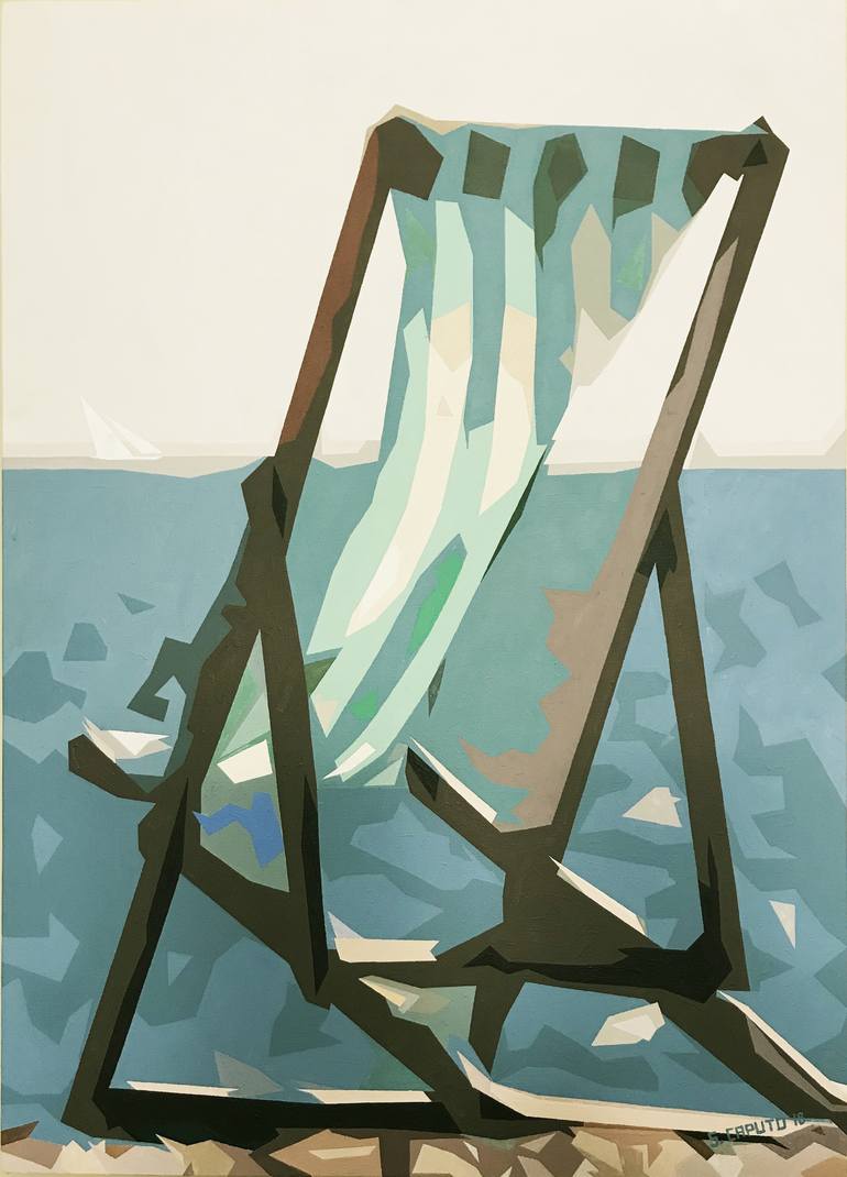 Beach Chair Painting By Sabino Caputo Saatchi Art