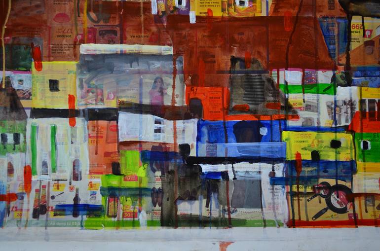 Original Pop Art Architecture Painting by VU NGUYEN DINH