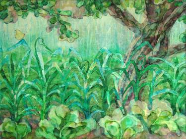 Original Impressionism Garden Paintings by Victoria Alferonok