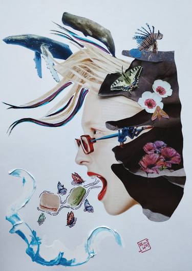 Original Contemporary Fantasy Collage by Eric Lafoy