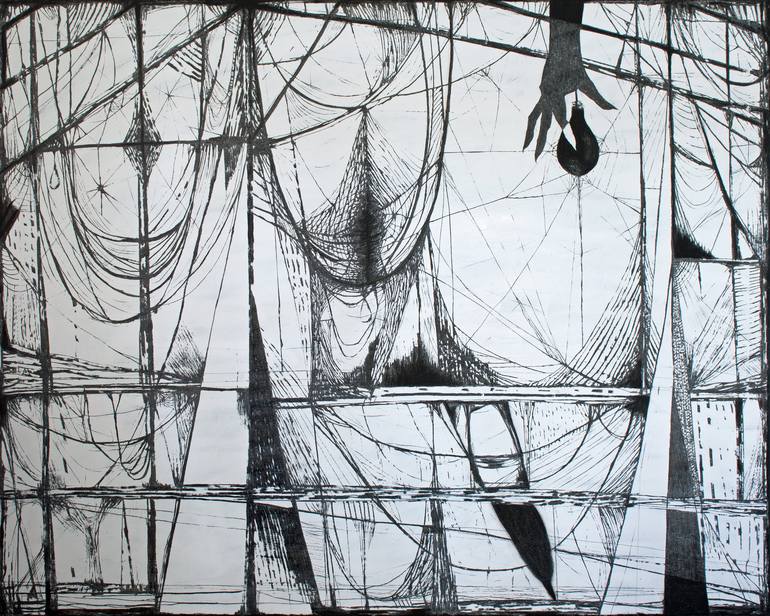 Original Black & White Abstract Paintings by Stuart Dodman