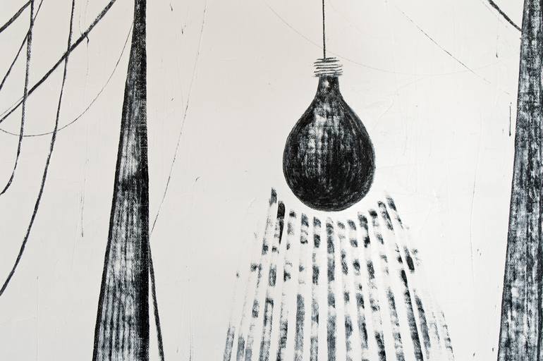 Original Black & White Abstract Painting by Stuart Dodman