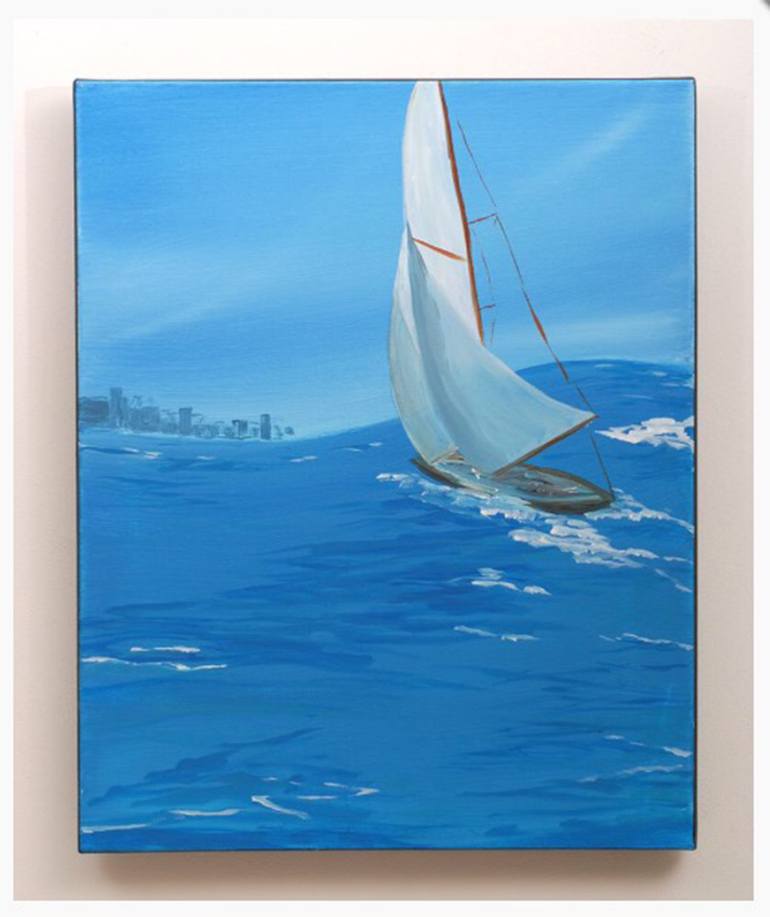 Original Realism Sailboat Painting by Kimberley Eddy