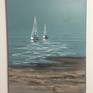 Inspired by the ocean, as always. A pair of moored sailboats sitting in the calm, misty Nova Scotia fog. Original painting ready to hang, gallery wrapped in black fabric edge tape.