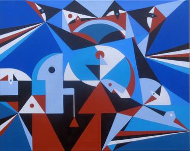 Original Art Deco Geometric Paintings by Michael Safran