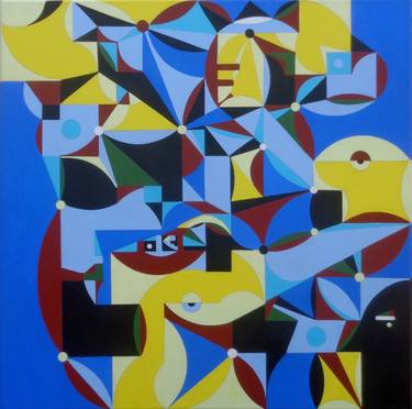 Original Abstract Geometric Paintings by Michael Safran