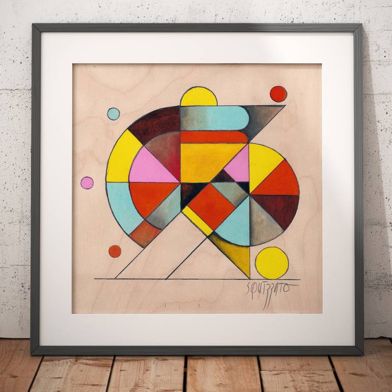 Original Abstract Geometric Painting by Antony Squizzato
