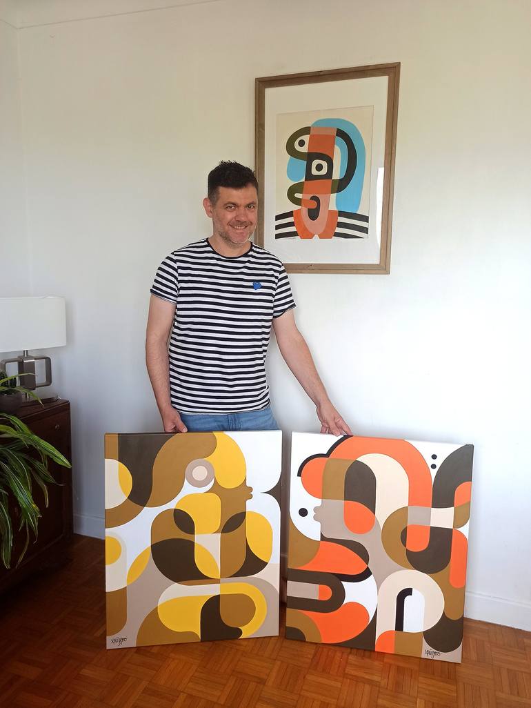 Original Minimalism Geometric Painting by antony squizzato